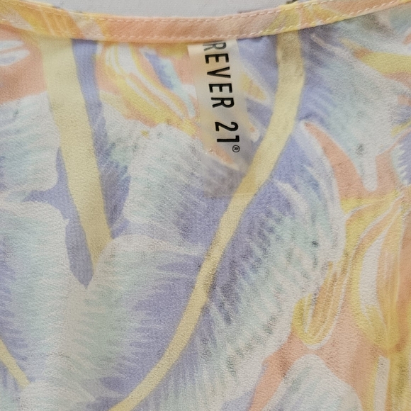 New Forever 21 Multicolored Sheer Bathing Suit Coverup - Picture 6 of 7